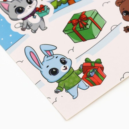 Paper stickers "Happy New Year", 11 x 18.5 cm, New Year-2