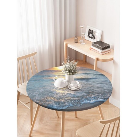 The tablecloth “Playful Sea”, round, oxford, elastic band, size 120x120 cm, diameter 75-100 cm-2