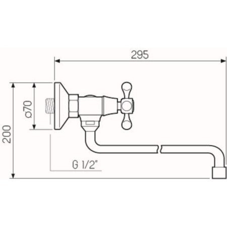 Kitchen mixer "RMS" SL71-361, two-wound, wall, zinc, chrome-3