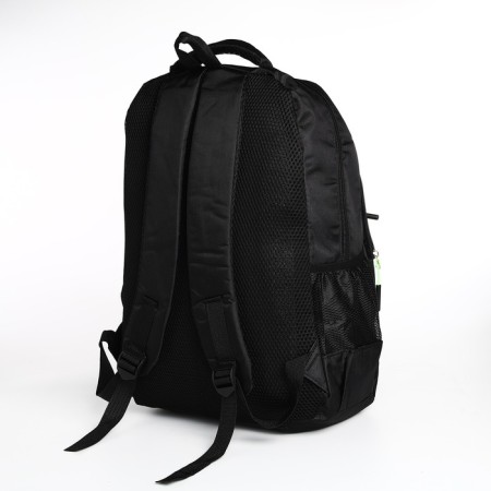 Male backpack on a zipper, 4 outer pockets, black/green color-3