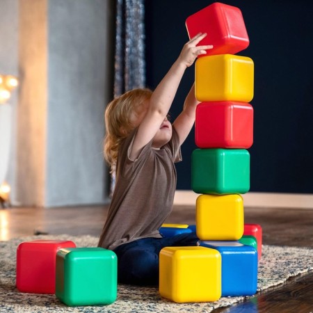 A set of colored cubes, 10 pieces 12 × 12 cm-20