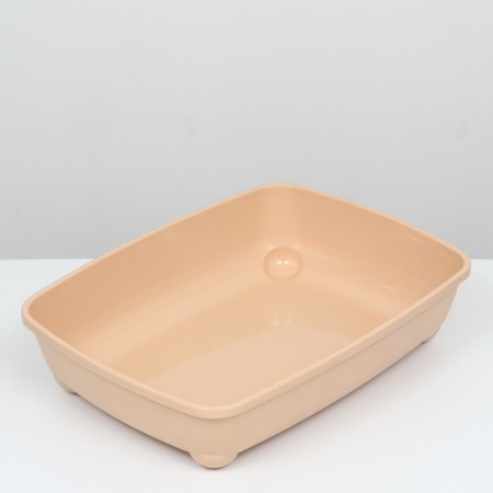 The toilet for Maine Coons is deep, large without side 56*43*13 cm, beige-2