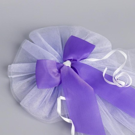 A set of bows for mirrors from tulle, 2 pcs, lilac-2