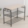 Seat shoe stand, 3 tiers, 65 × 32 × 48.5 cm, suede, black color
