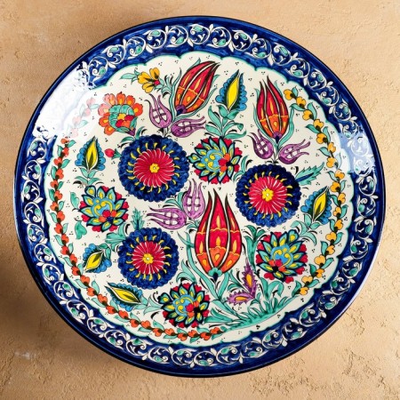 Largan Rishtan ceramics "Flowers", 42 cm, blue-1