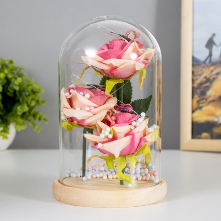 Nightlight "Flowers and butterflies" LED from batteries 3HAAA 13.5x13.5x20.5 cm Risalux