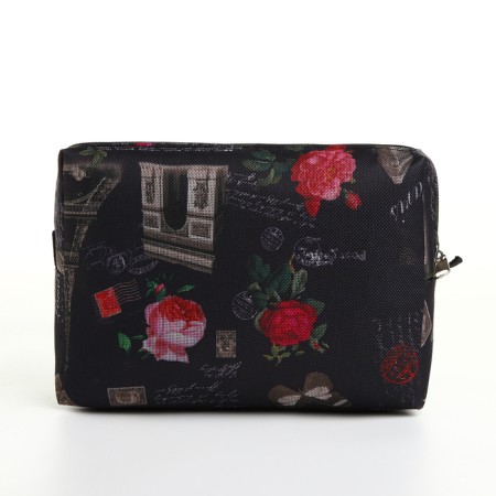 Cosmetic bag with lightning, black color-1