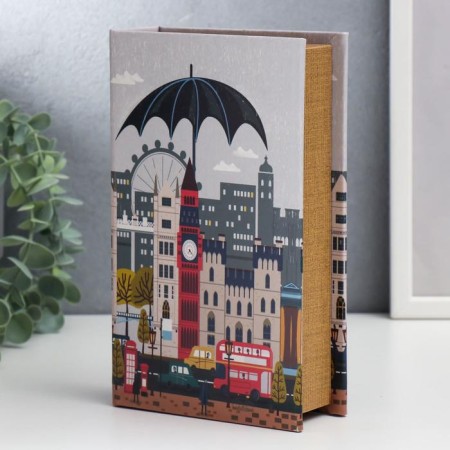 Safe Brush Tree leatherette "London. Rain" 21x13x5 cm-1