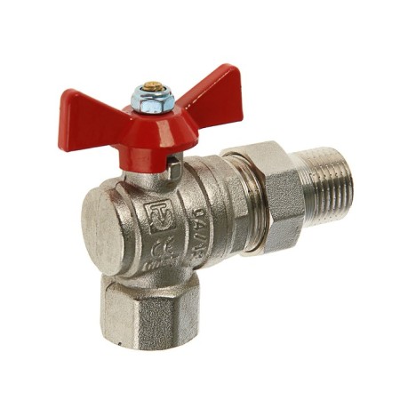 Ball valve base, corner, with an American 1/2 ", butterfly-1