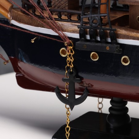 The ship souvenir medium "Fugas", sides dark with a white strip, 45x50x9 cm, mix-4