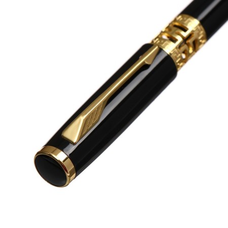 Gift handle, ball "Kronos" in the leatherette case, rotary, black body with gold-4