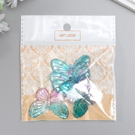 Decor for creativity Plastic "Blue-lilac butt" set of 5 pcs 3.2x4.1 cm-3