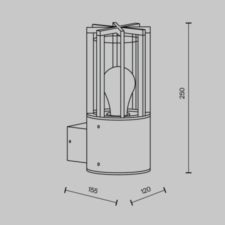 Sconces Outdoor O453WL-01GF, E27, 1x15 W, 250x120x155 mm, graphite-6