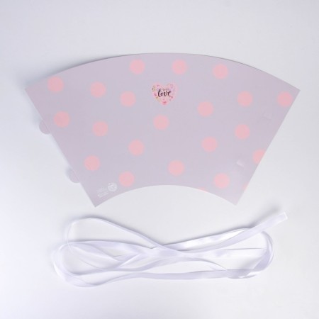 Carriage for flowers round on the belts "With Love", 15 × 23.3 × 7.5 cm, Ø 15 cm-4