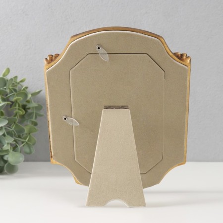 Photo frame Polystone 10x15 cm "Vignette" Coffee with gold 16.5x2.8x21.5 cm-3