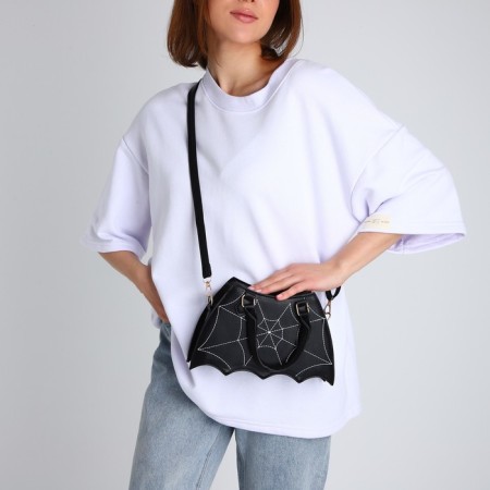 Youth bag with zipper, black color