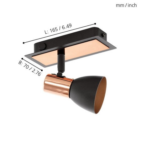 Lamp Barnham 1x3.3W GU10 Black 16.5x16.5cm-2