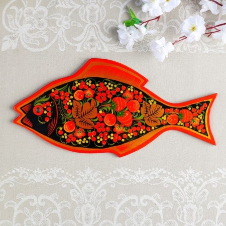 Groot board "Fish", 36 × 18 cm, Khokhloma-4