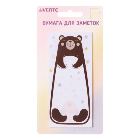 Block with a sticky edge of 56 x 123 mm, "Funny animals", Devente, 20 sheets, offset, mix-2
