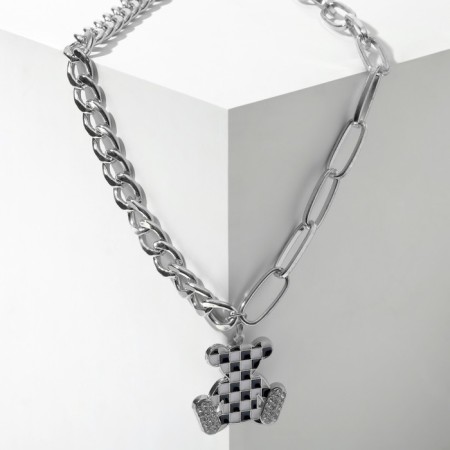 Cook "Chain" Bear is chess, black and white color in silver, 42 cm
