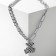 Cook "Chain" Bear is chess, black and white color in silver, 42 cm