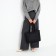 Soper bag with zipper, black color