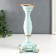 Polystone candlestick for 1 candle "lush sheet" of pale blue 21.5x9x9 cm