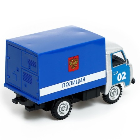 Metal machine "UAZ 452. Police", inertia, 1:43-2