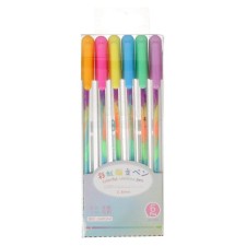 A set of gel pens 6 colors, multi -colored rods pastel, in a blister