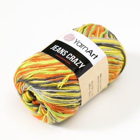 Yarn "Jeans Crazy" 55% cotton, 45% acrylic 160m/50g (7201 Print)-1