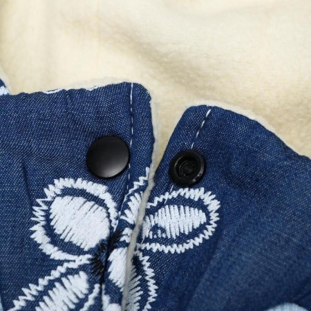 Jacket for dogs with flowers, XL (DS 35 cm, Osh 32 cm, og 49 cm), dark blue-9