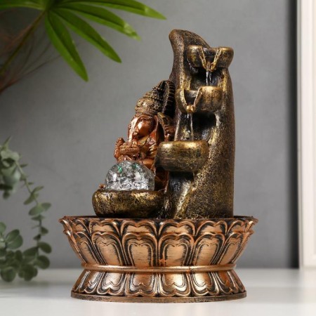 The desktop fountain from the network, the backlight "Ganesha at the rock" 28x20x20 cm-1