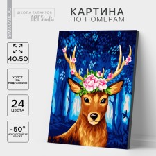 Picture on numbers on a canvas with a subframe 