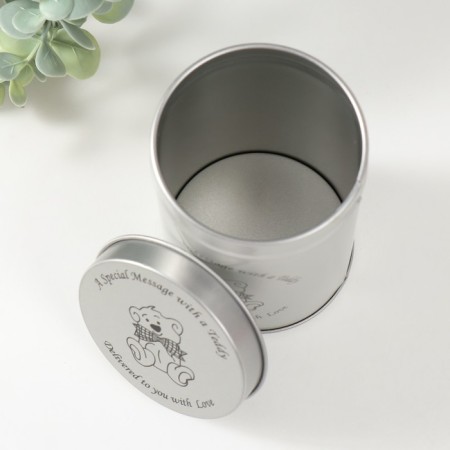 Casket Metal Cylinder "Bear a Slender" 7.5x7.5x11 cm-4