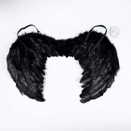 Angel wings, elastic band, black color-1