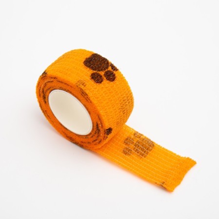 The self -fixed bandage "paws", 2.5 cm, max. extensibility 4.5 m, orange-1