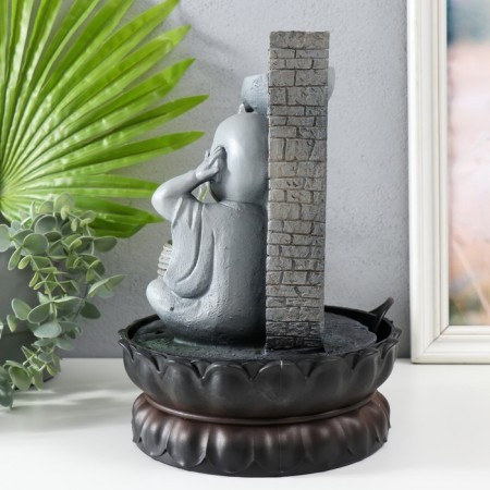 The desktop fountain from the network, the backlight "Little Buddha against the Stone Wall" 27x20x20 cm-3