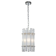 Suspended Indigo, 12025/1p Chrome. 1x40W, E14, 200x200x375/1575 mm, transparent color