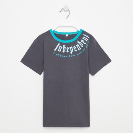 T -shirt for a boy, gray color, height 128 cm-6