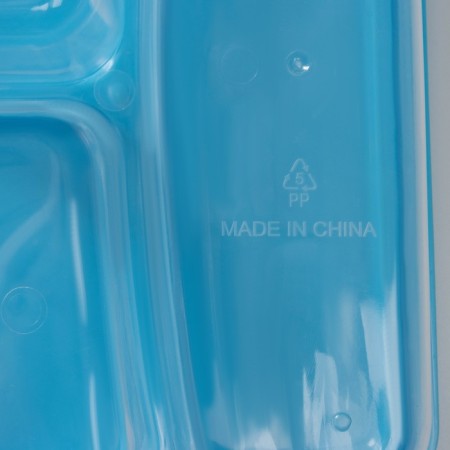 Lunch box rectangular, 21 × 14.5 × 5.5 cm, 3 compartments, color mix-4