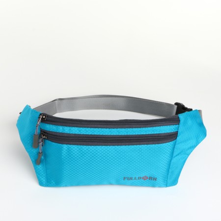 Lightning waist bag, 2 outer pockets, blue color-1
