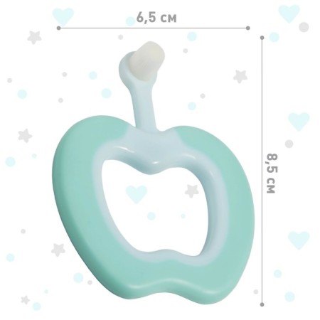 Baby toothbrush with soft bristles, nylon, with a limiter, turquoise color-2