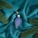 Christmas tree decoration "bump in the snow", transparent series, lilac, gift packaging, H-8cm