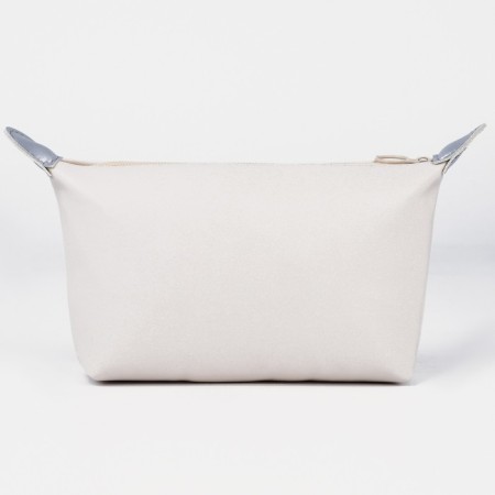 Cosmetic bag with a zipper, with a lining, beige color-1
