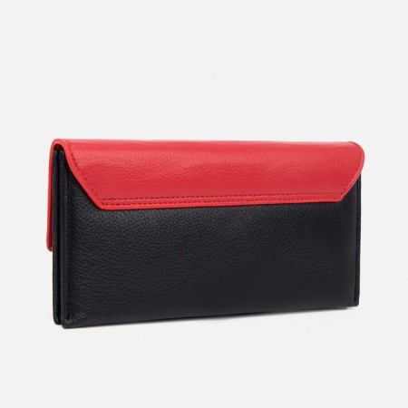 Women's wallet on magnets, black/red color-1