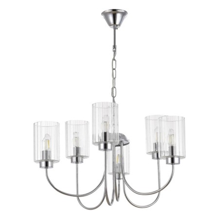 Suspended EVOLUCE lamp. Sle1127-103-06. Tilda. 6x40 watts, E14, 65x65x37 cm, chromium color-1