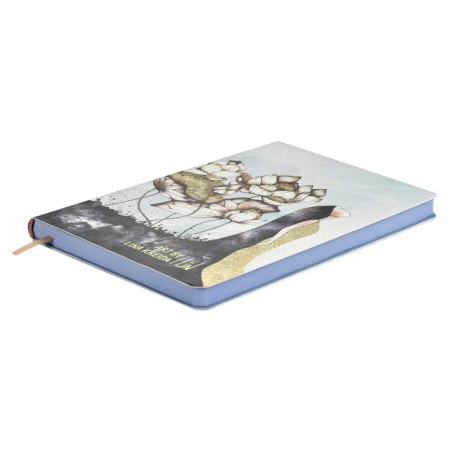Diary of Leduced A5, 120 Escalada sheets, soft binding, artificial leather "Nappa", foil embossing, white offset 70 g/m², blue-1