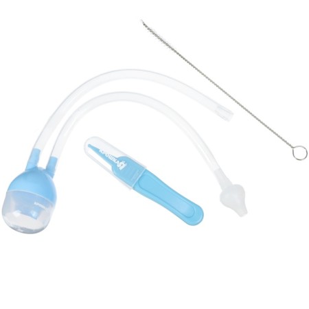 Child care set, 3 subjects: aspirator, ruff, tweezers, blue color-5