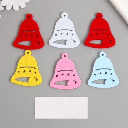 Stickers made of felt "bell" 5x6 cm (set 6 pcs)