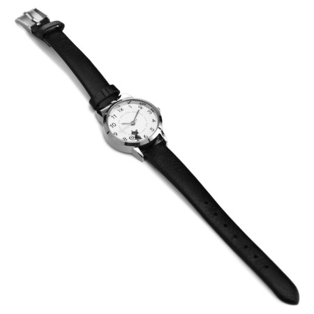 Women's watch "cat", d-2.8 cm, black strap-3
